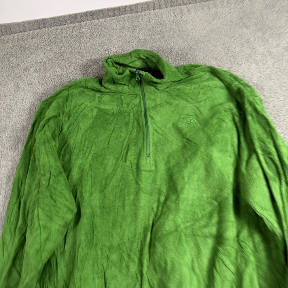 The North Face Mens TKA 100 Quarter Zip Fleece Pullover Green M